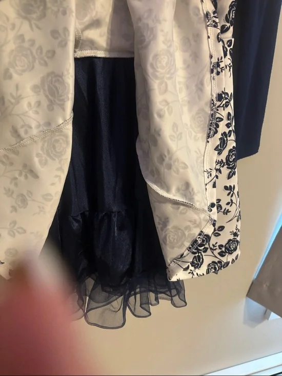 Nautica Navy and White Floral Fit-and-Flare Dress with Navy Bolero - Picture 3 of 6